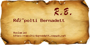 Rápolti Bernadett névjegykártya