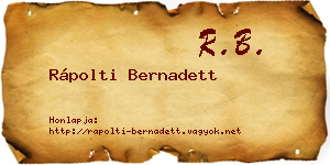 Rápolti Bernadett névjegykártya