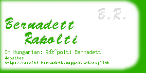 bernadett rapolti business card